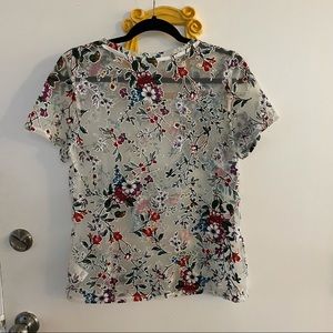 Sheet White Foral Top